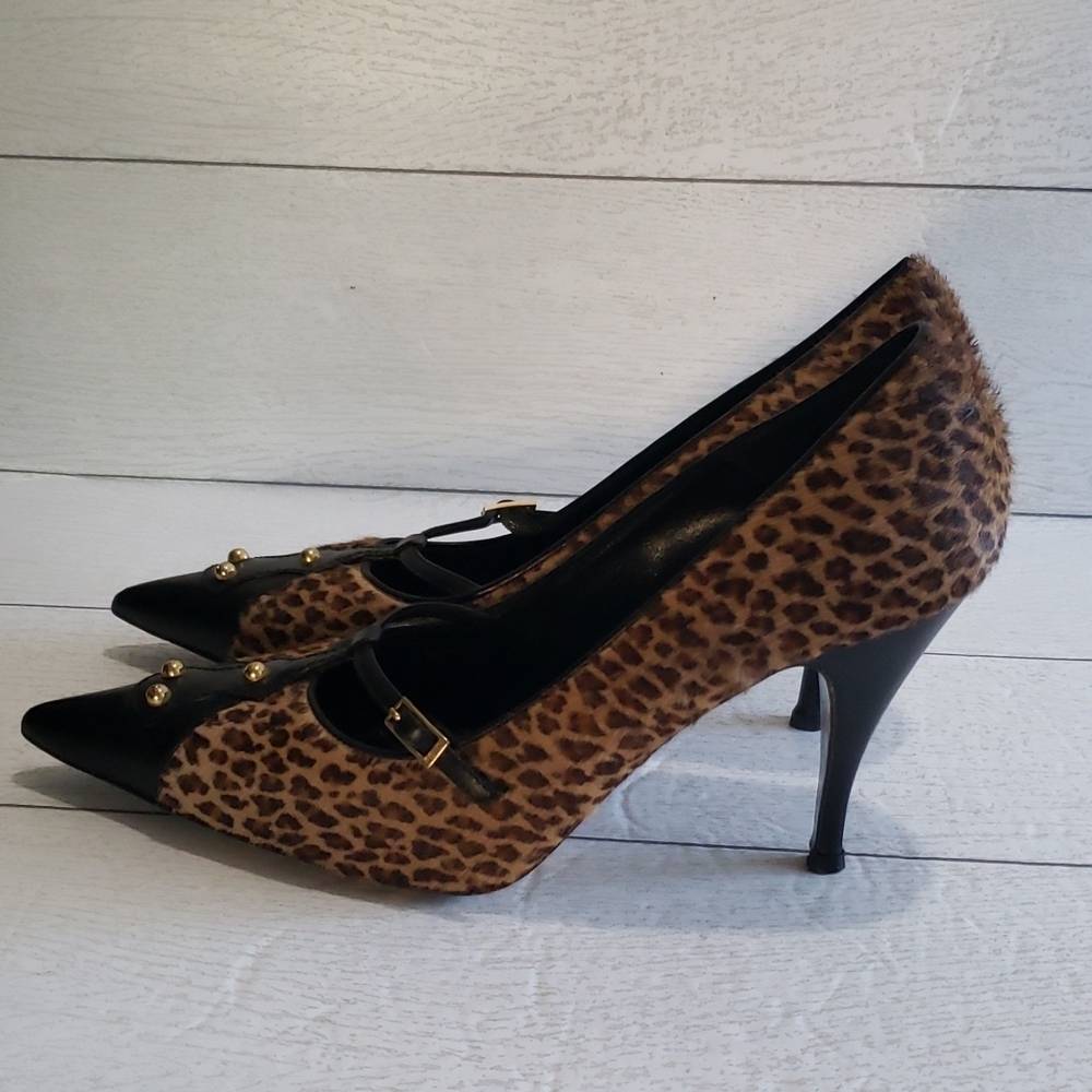Fendi animal print real hair classic pump stiletto heels 39.5 - Picture 5 of 9